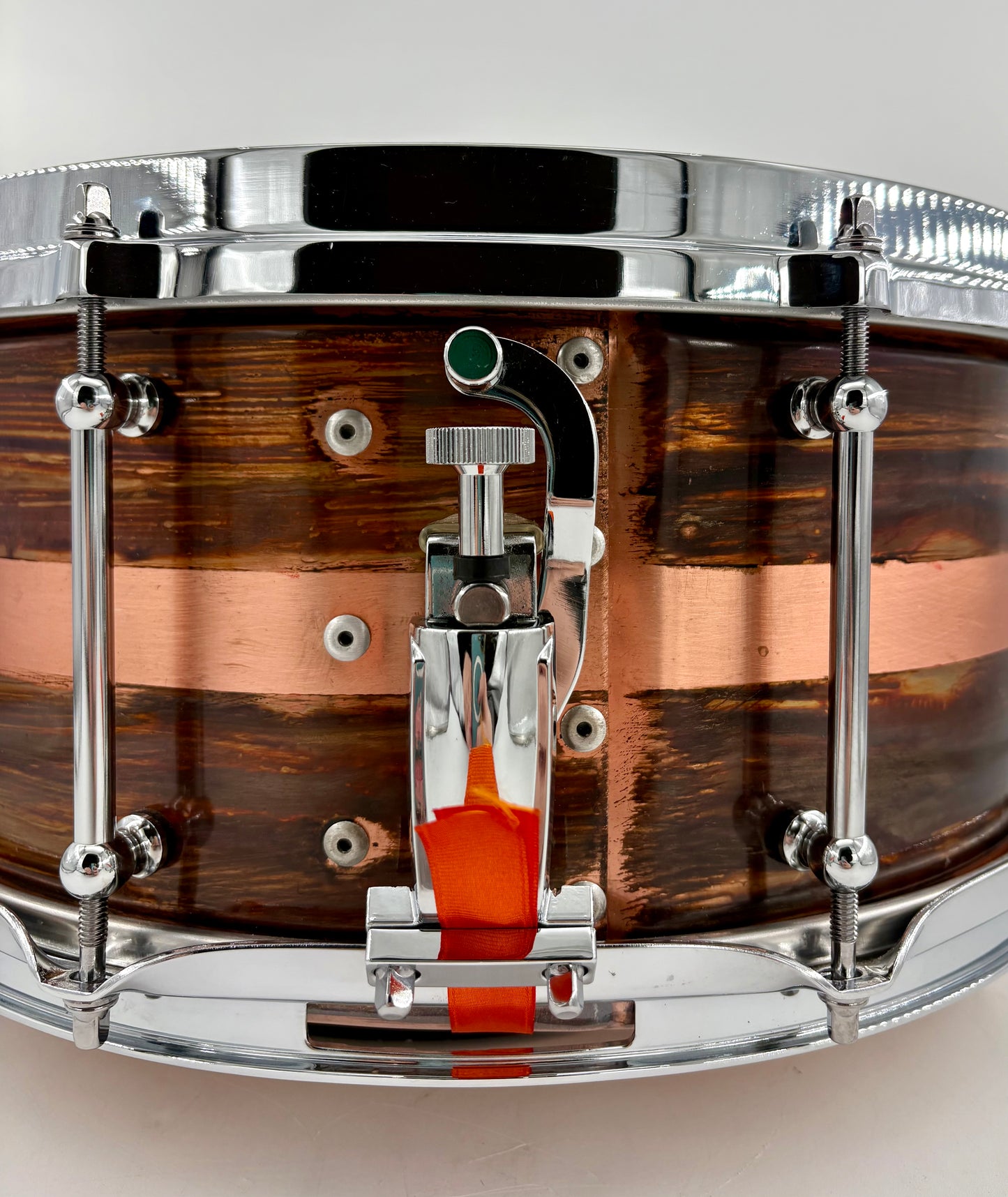 Lucky Drums Company 6.5”x14” Brushed Copper Snare w/ Stripe