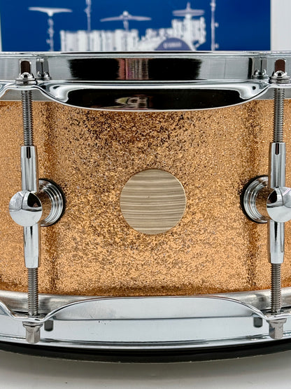 Montineri Custom Drums:   14” x 5” 10-COB Lug Copper Sparkle Snare
