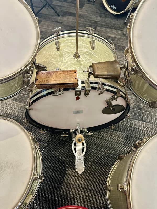 WFL/Ludwig Vintage 5 Piece Drum Set 1950s - White Marine Pearl