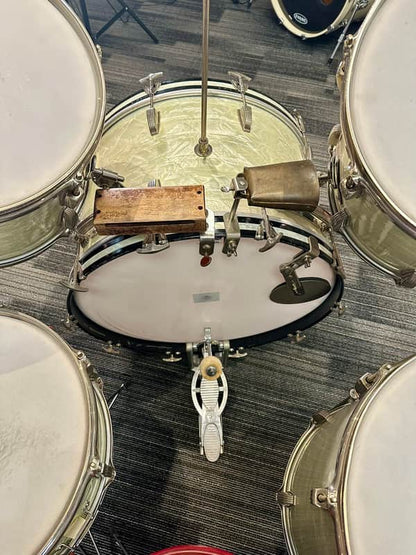 WFL/Ludwig Vintage 5 Piece Drum Set 1950s - White Marine Pearl