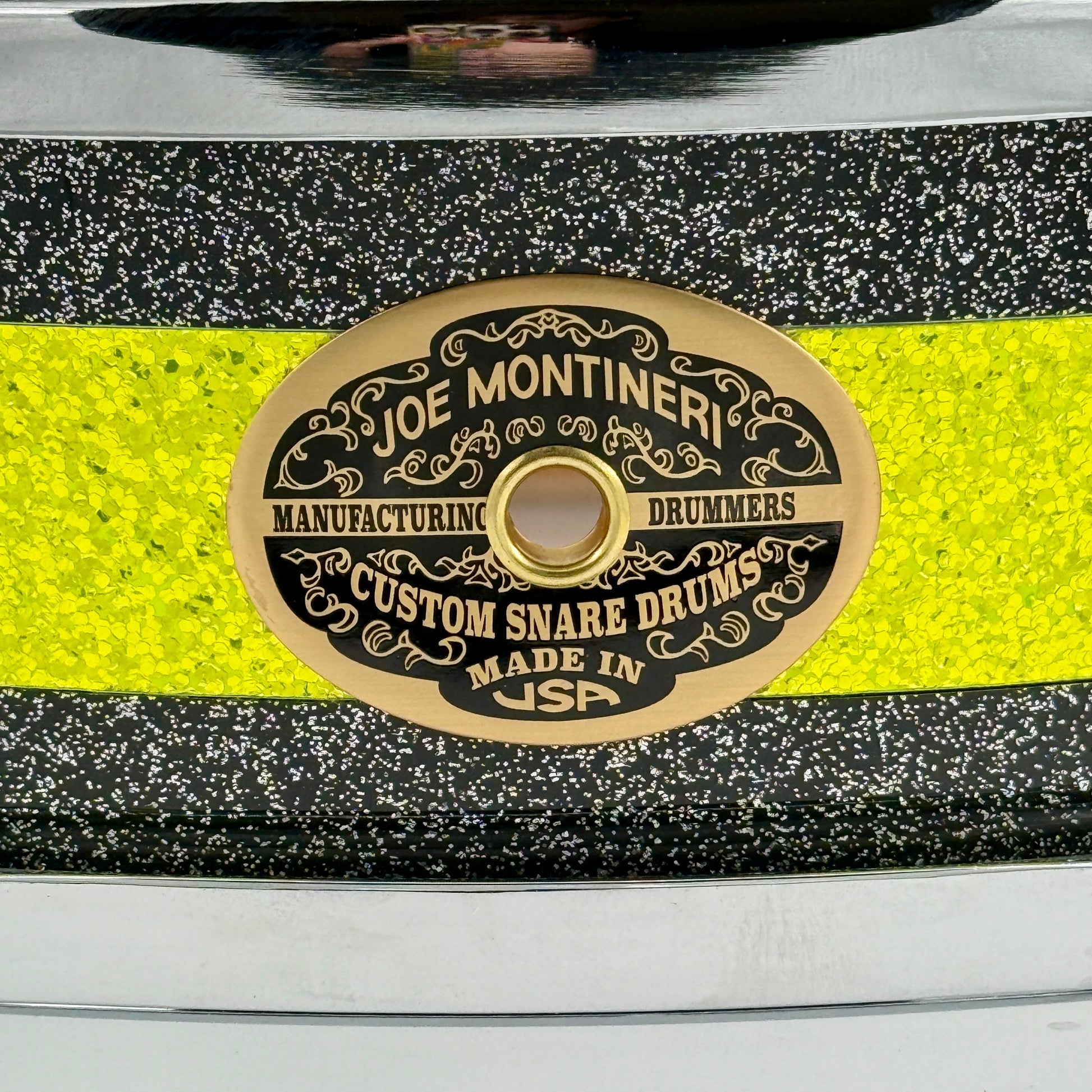 Montineri 12” x 4” Maple/Poplar Snare 2025 - Black/Green Sparkle-Montineri-Atlanta Drum Shop
