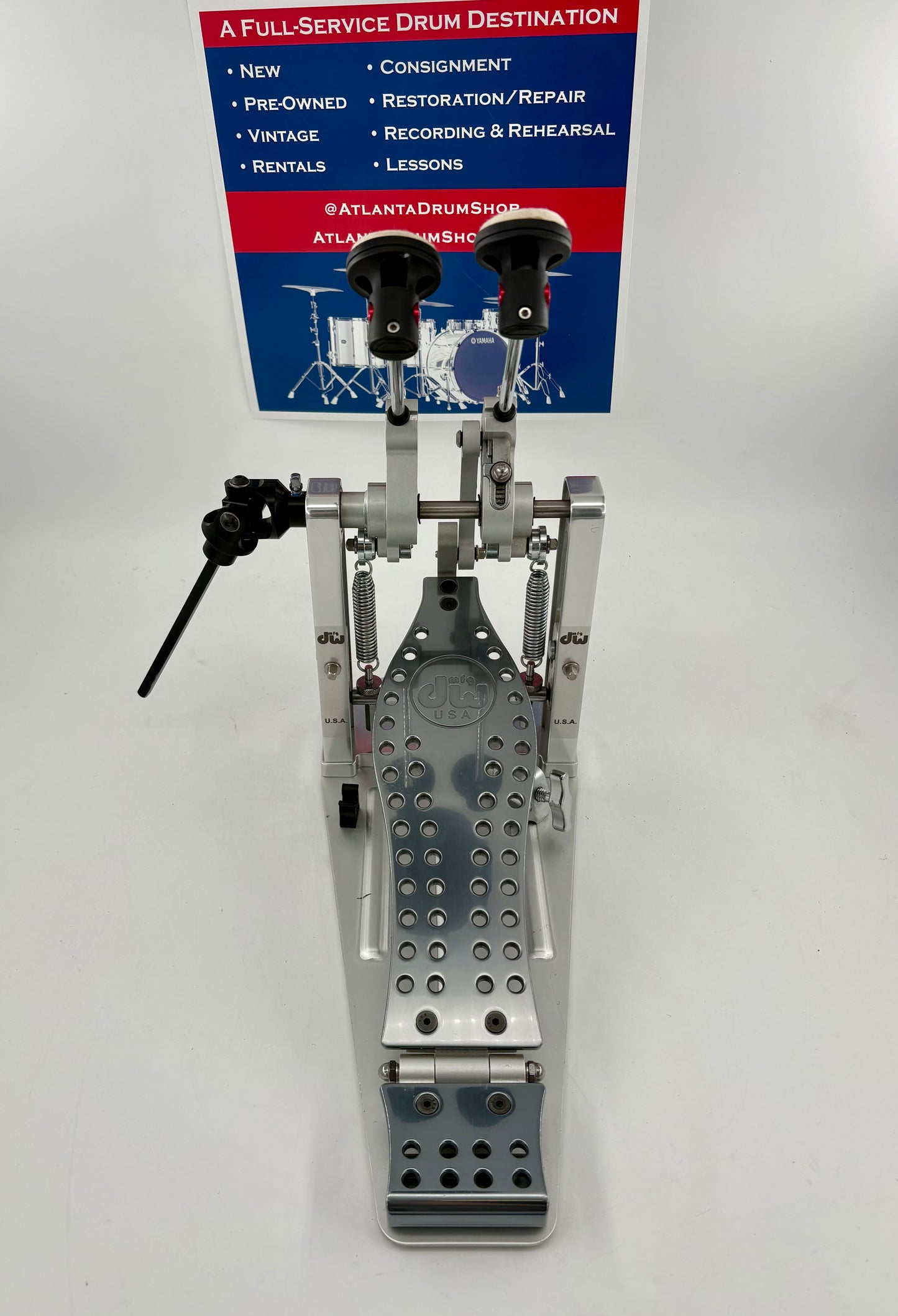 DW MFG Machined Direct Drive Double Bass Drum Pedal - Polished