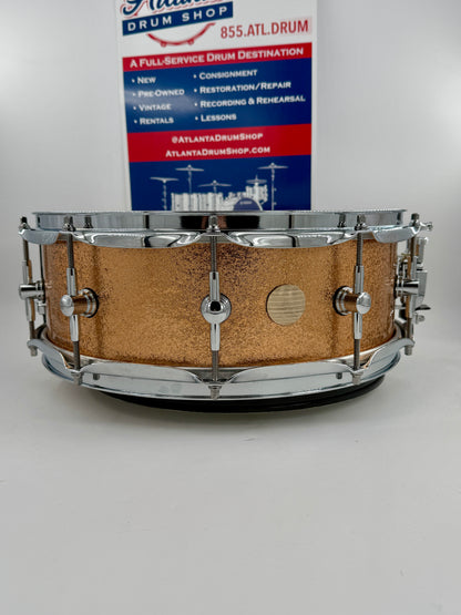 Montineri Custom Drums:   14” x 5” 10-COB Lug Copper Sparkle Snare