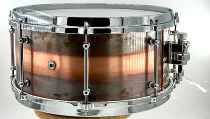 Lucky Drum Company Raw Patina Copper 14"x6.5" w/Die Cast Hoops