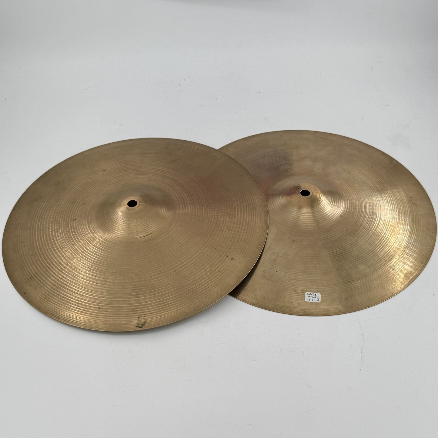 Vintage A. Zildjian 1960's Stamp 14" Hi-hats - 790g/1180g