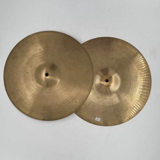 Vintage A. Zildjian 1960's Stamp 14" Hi-hats - 790g/1180g