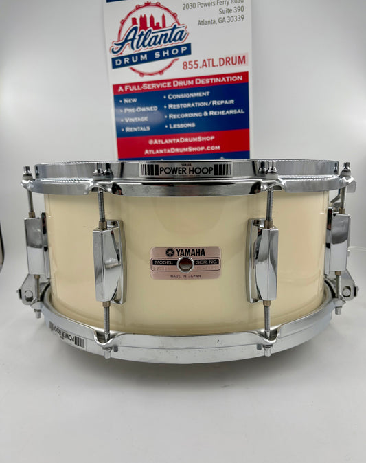 Yamaha 14x6.5 1988 8000 Series Tour Custom Snare - White