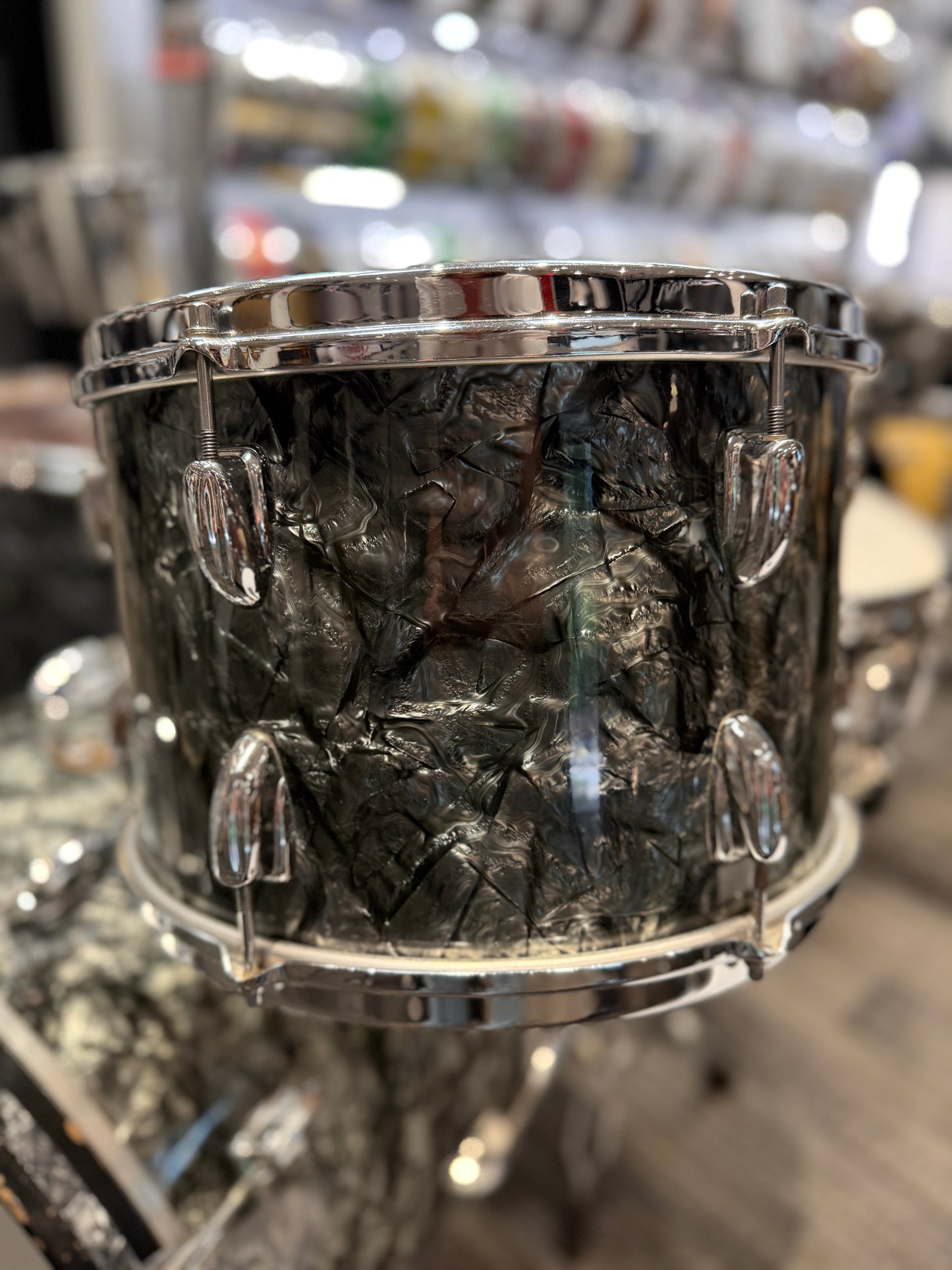 Slingerland Late 1950s & 1963 Black Diamond Pearl 4 Piece Radio King Drum Set