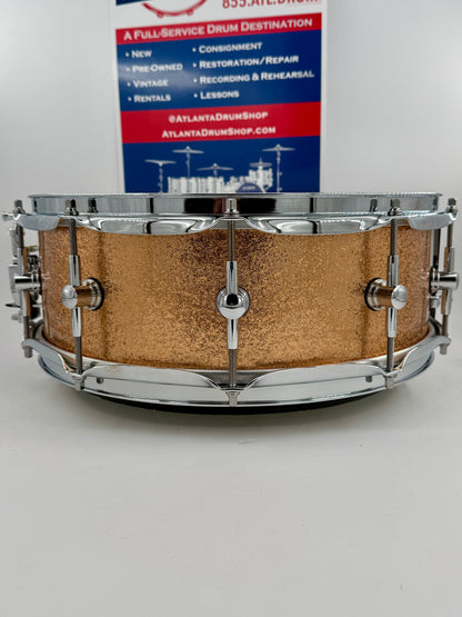 Montineri Custom Drums:   14” x 5” 10-COB Lug Copper Sparkle Snare