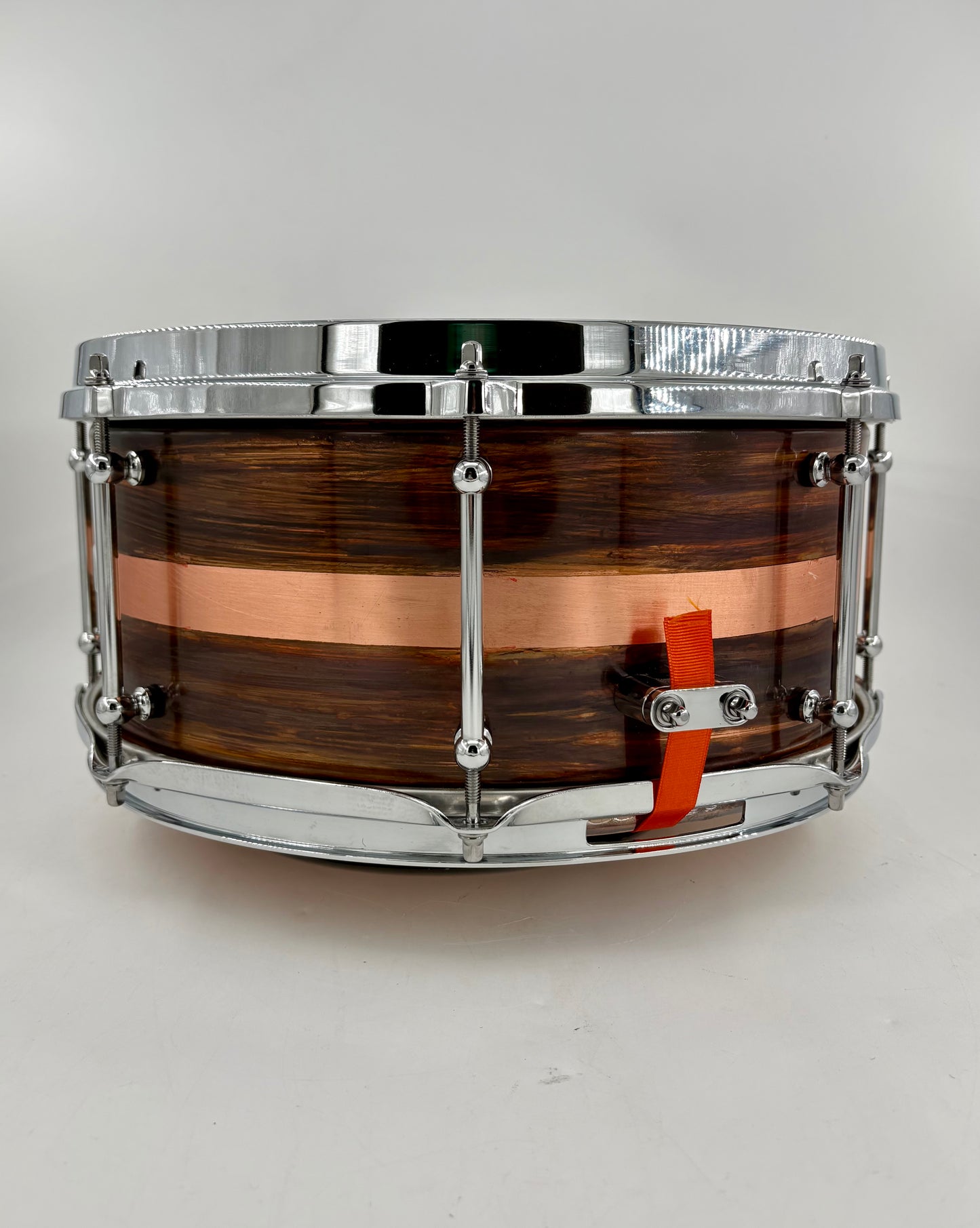 Lucky Drums Company 6.5”x14” Brushed Copper Snare w/ Stripe
