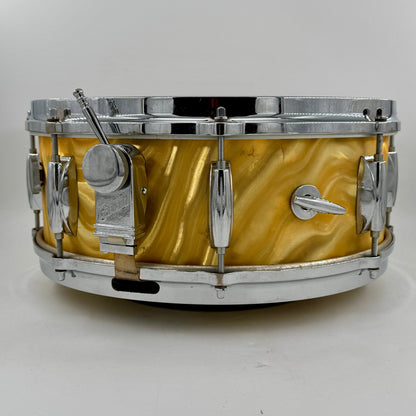 Gretsch 1966 Model 4157 8-Lug Snare Drum-  14" x 5.5" - Yellow Satin Flame
