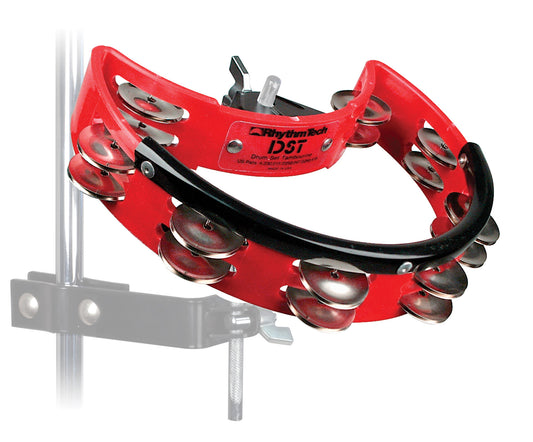 Rhythm Tech DST30 Drum Set Tambourine. Red with Nickel Jingles