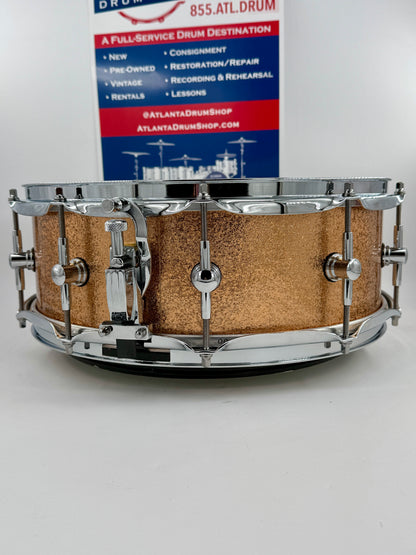 Montineri Custom Drums:   14” x 5” 10-COB Lug Copper Sparkle Snare