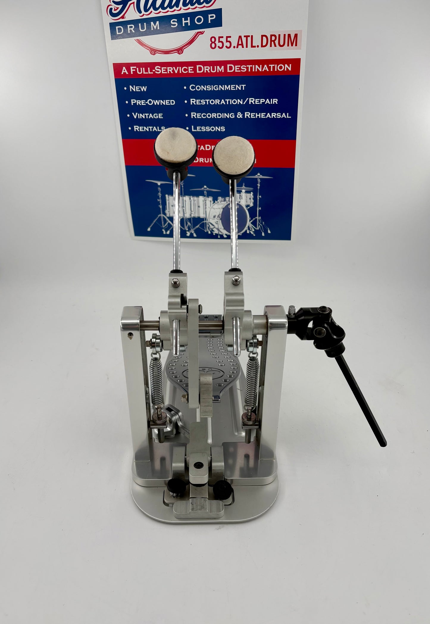 DW MFG Machined Direct Drive Double Bass Drum Pedal - Polished