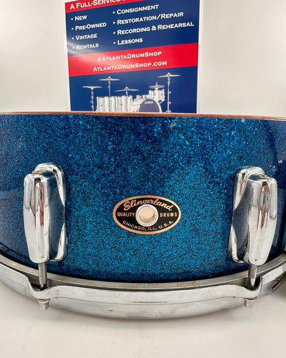 Slingerland Super Gene Krupa Radio King 5.5x14 Snare Drum 1960 - Blue Sparkling Pearl-Slingerland-Atlanta Drum Shop