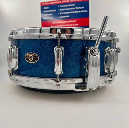 Slingerland Super Gene Krupa Radio King 5.5x14 Snare Drum 1960 - Blue Sparkling Pearl-Slingerland-Atlanta Drum Shop