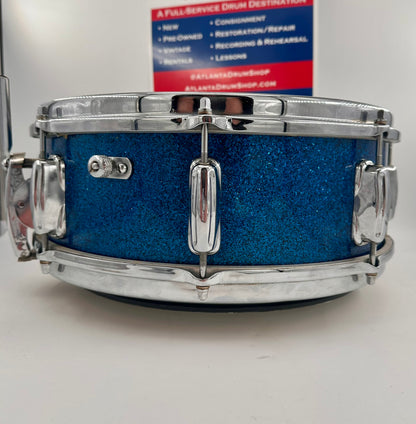 Slingerland Super Gene Krupa Radio King 5.5x14 Snare Drum 1960 - Blue Sparkling Pearl-Slingerland-Atlanta Drum Shop