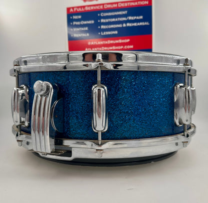 Slingerland Super Gene Krupa Radio King 5.5x14 Snare Drum 1960 - Blue Sparkling Pearl-Slingerland-Atlanta Drum Shop