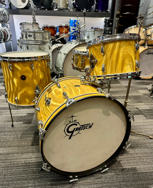*AMAZING* Gretsch 1966 Progressive Jazz Kit in Yellow Satin Flame