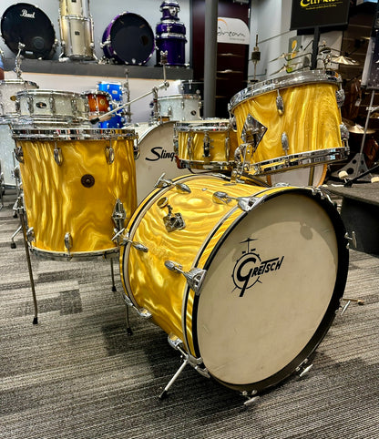 *AMAZING* Gretsch 1966 Progressive Jazz Kit in Yellow Satin Flame