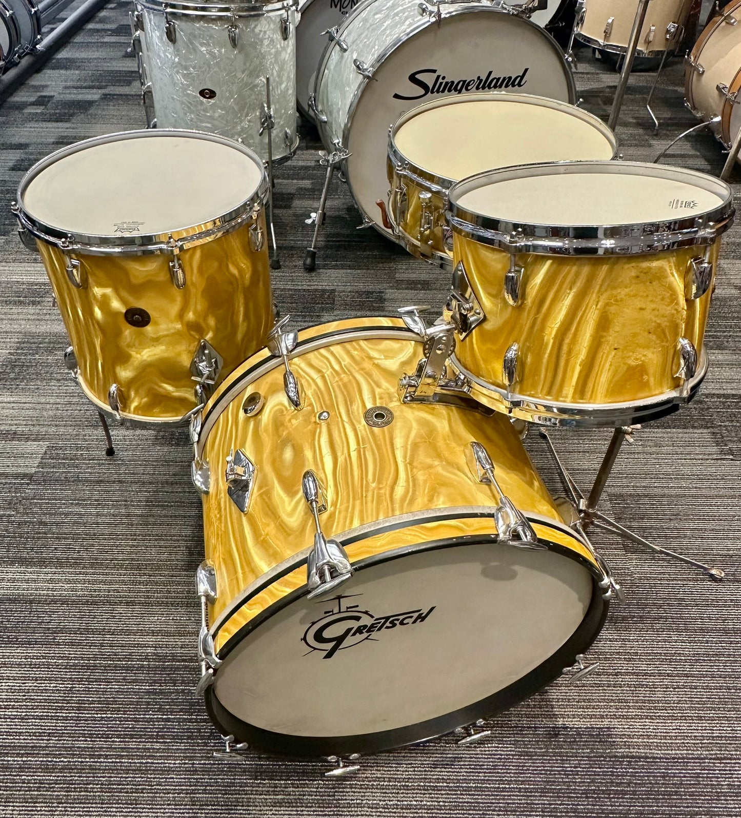 *AMAZING* Gretsch 1966 Progressive Jazz Kit in Yellow Satin Flame