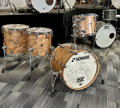 Sonor SQ2 Heavy Birch 4-Piece Kit in Chocolate Burl 20/12/14/16