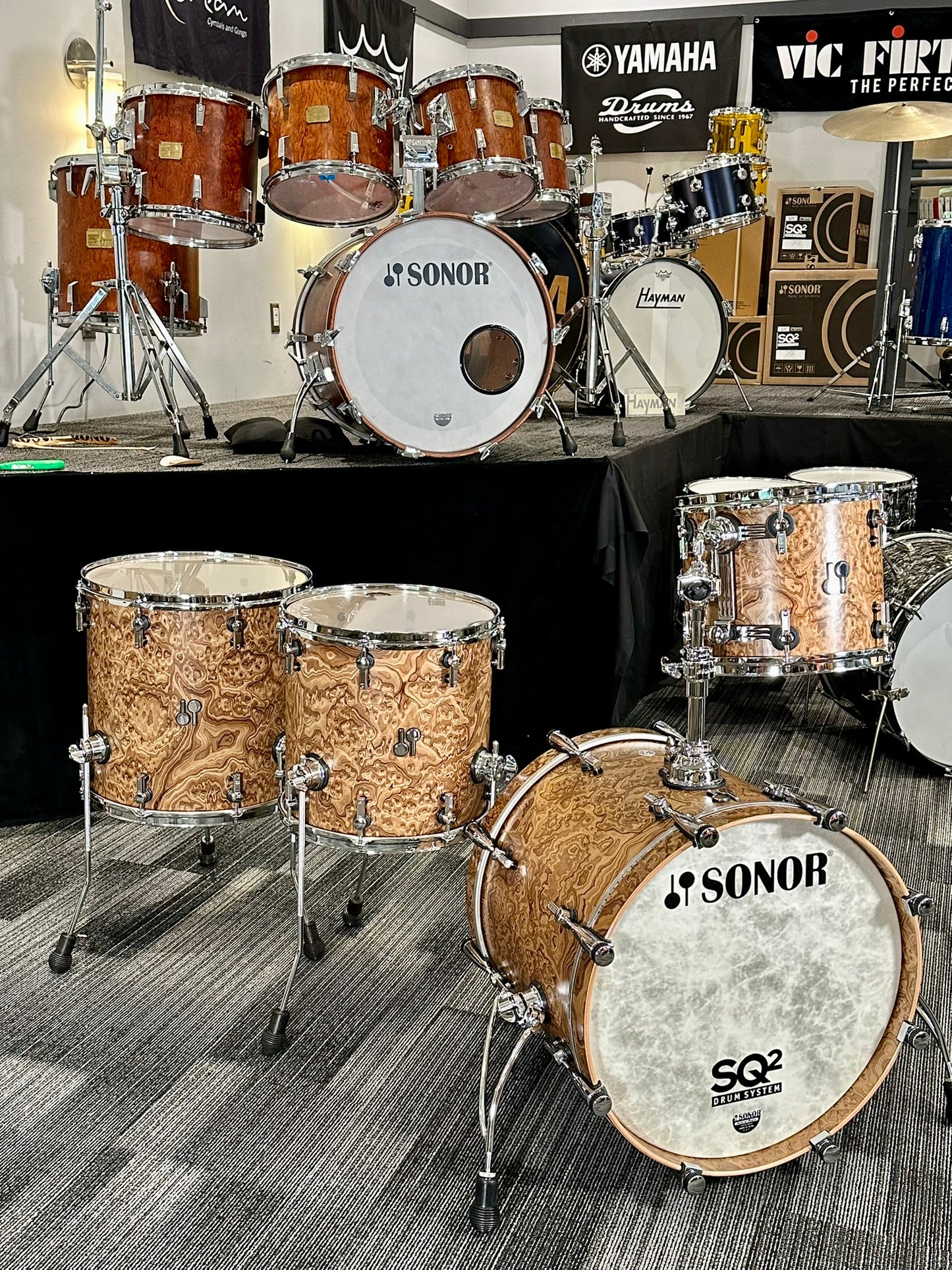 Sonor SQ2 Heavy Birch 4-Piece Kit in Chocolate Burl 20/12/14/16