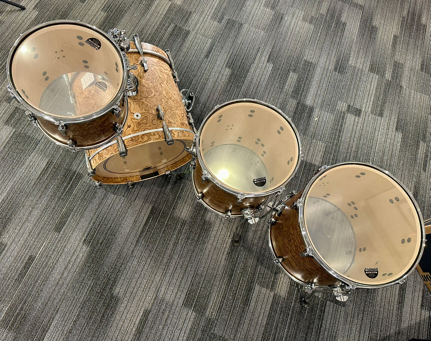 Sonor SQ2 Heavy Birch 4-Piece Kit in Chocolate Burl 20/12/14/16