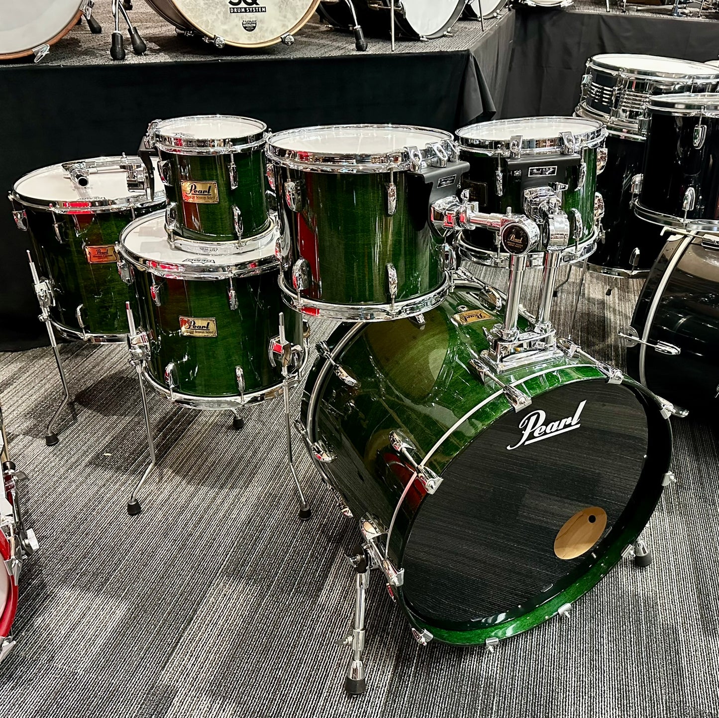 Pearl Emerald Mist Prestige Session Selec 6-Piece Drum Set