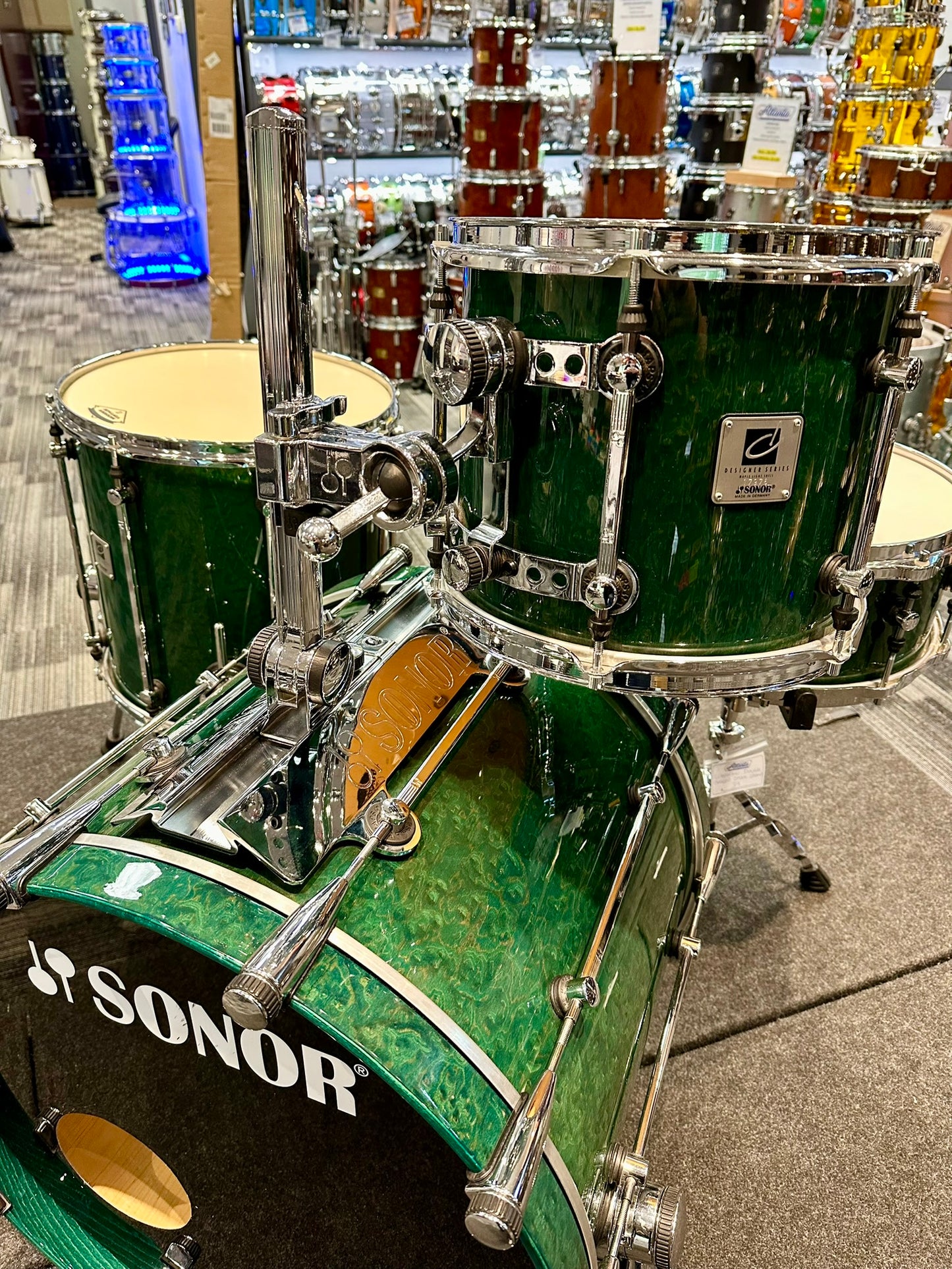 Sonor Designer Maple 4-Piece - Green Stain Birdseye Maple