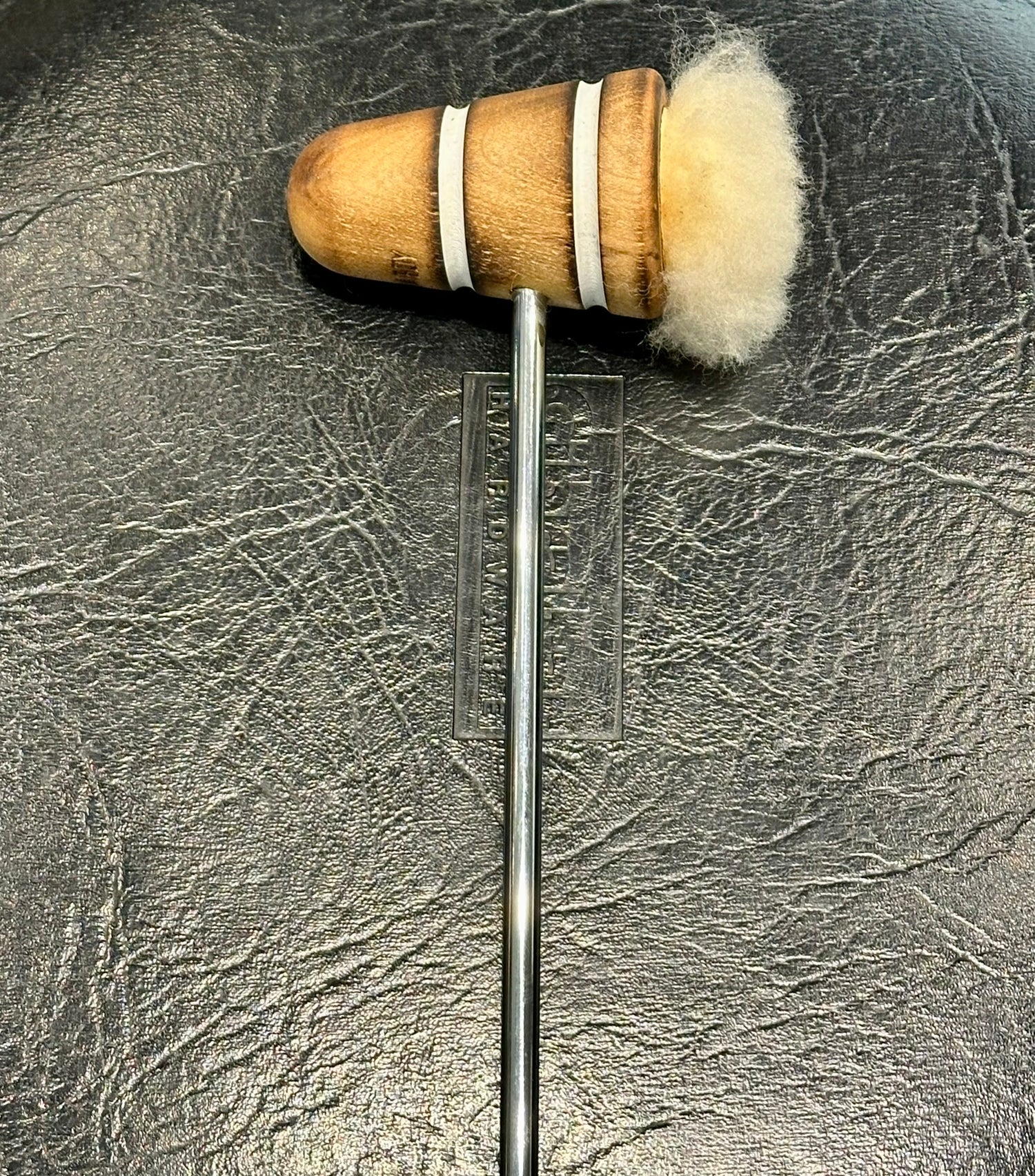 Low Boy Custom Beater Large White Stripes Fleece Face-Low Boy Custom Beaters-Atlanta Drum Shop