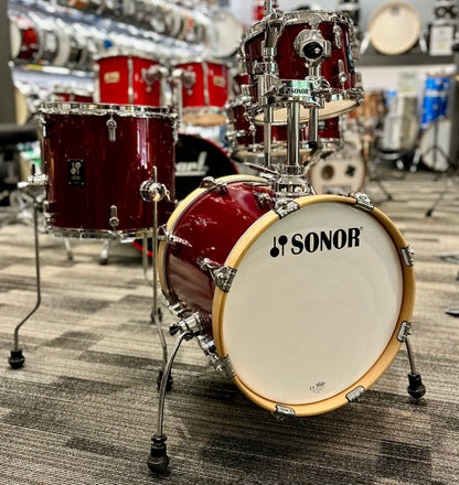 Sonor AQX 4-Piece Drum Kit - Red Moon Sparkle Finish