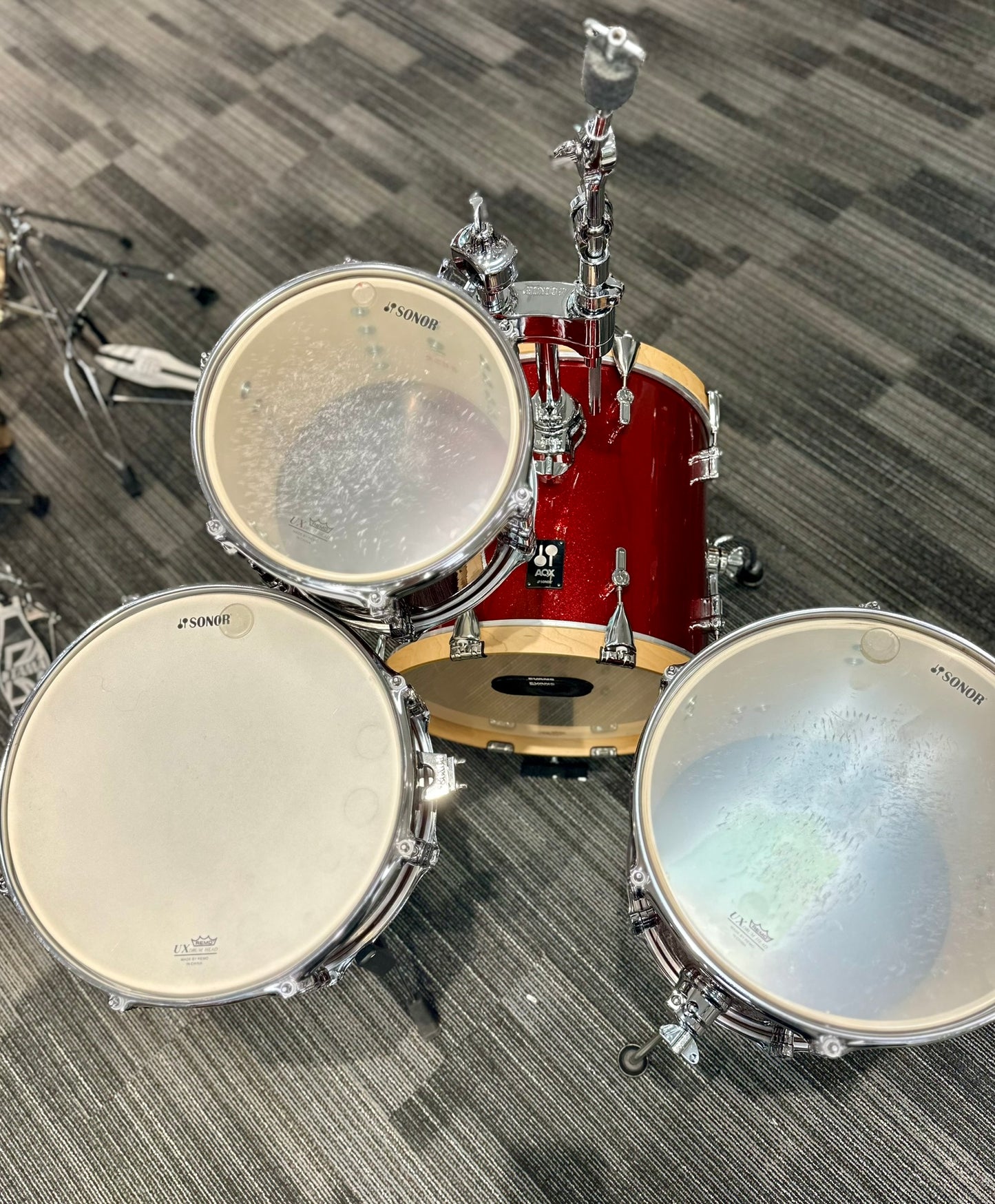 Sonor AQX 4-Piece Drum Kit - Red Moon Sparkle Finish