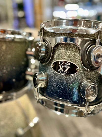 PDP X7 Series Silver Sparkle Fade Lacquer 6-Piece