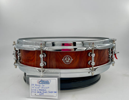 Pi Drum Company 14" x 3.5" Piccolo Padauk Wood Snare