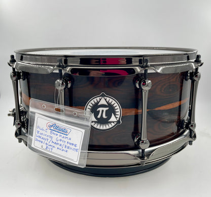 Pi Drum Company 14" x 6.5" Bookmatched Walnut 6-Ply Maple Snare