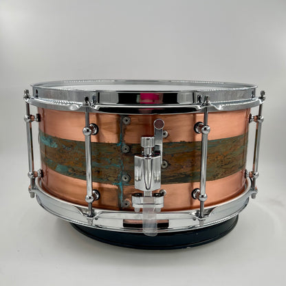 Lucky Drum Company 14" x 6.5" Copper Brushed Snare with Patina Stripe