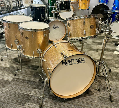 Montineri Custom Drum Kit: 5-Piece Copper/Silver Sparkle