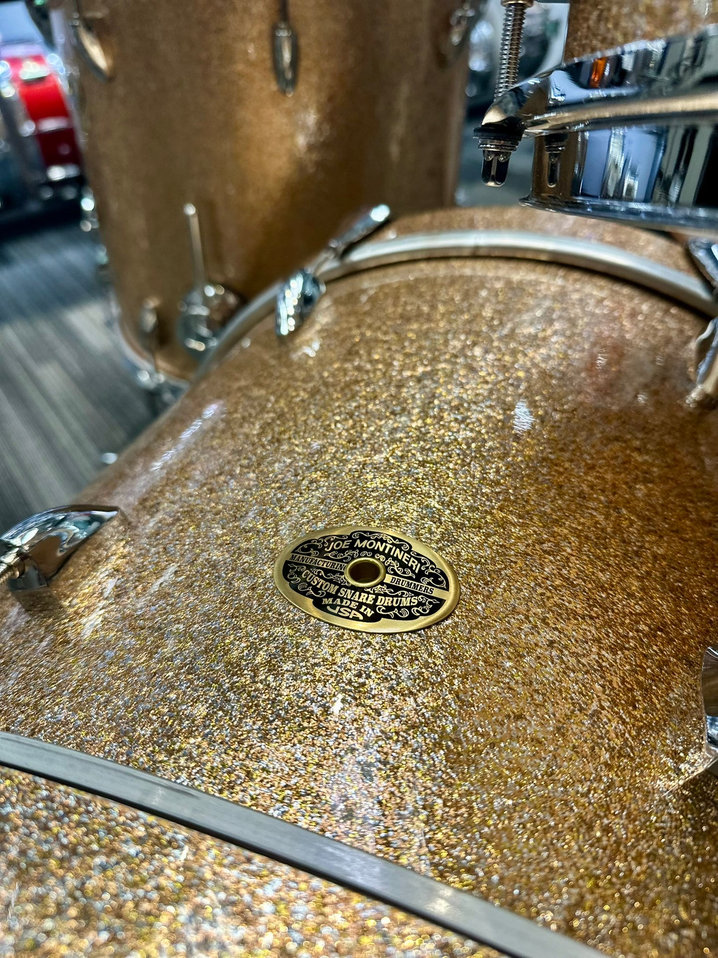 Montineri Custom Drum Kit: 5-Piece Copper/Silver Sparkle
