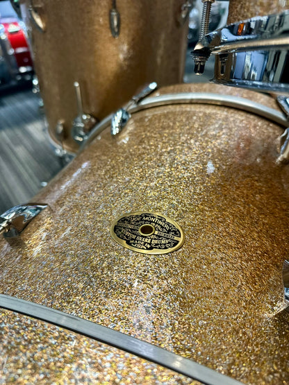Montineri Custom Drum Kit: 5-Piece Copper/Silver Sparkle