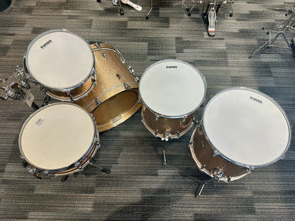Montineri Custom Drum Kit: 5-Piece Copper/Silver Sparkle