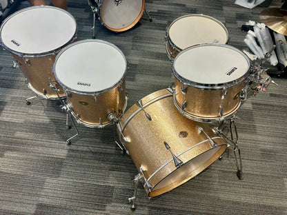 Montineri Custom Drum Kit: 5-Piece Copper/Silver Sparkle