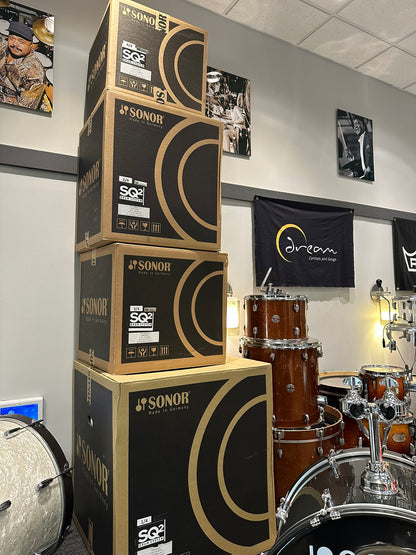 Sonor SQ2 Heavy Birch 4-Piece Kit in Chocolate Burl 20/12/14/16