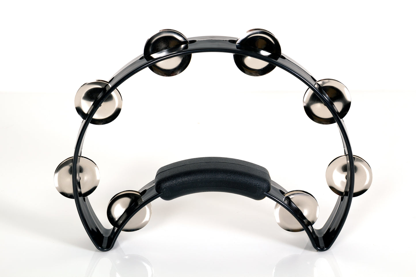 Rhythm Tech RT1210 Solo Tambourine. Black with Single Row Nickel Jingles