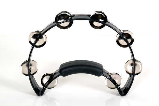 Rhythm Tech RT1210 Solo Tambourine. Black with Single Row Nickel Jingles