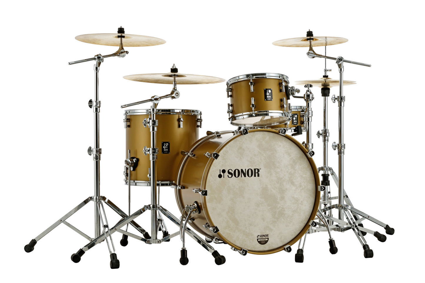 SONOR SQ1 24" 3-PC SHELL PACK-SATIN GOLD METALLIC