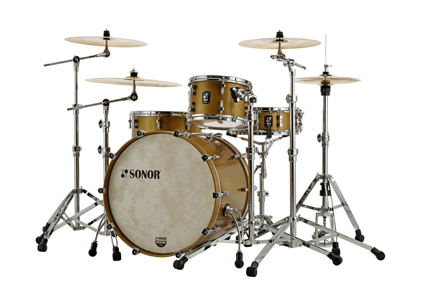 SONOR SQ1 24" 3-PC SHELL PACK-SATIN GOLD METALLIC