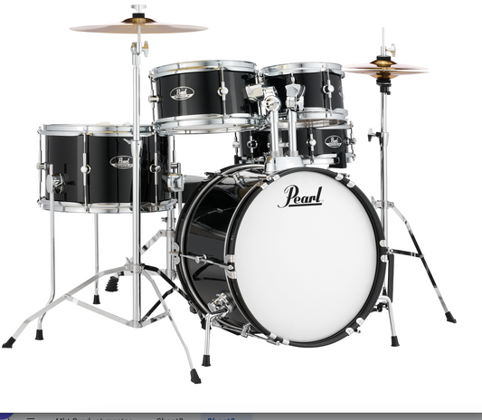 Pearl Roadshow Jr. 5-Piece Shell Pack - 16' Bass Drum JET BLACK