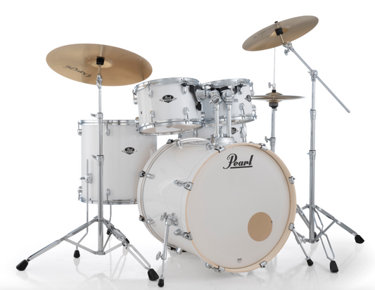 Pearl Export 5-Piece Drum Set With Sabian Cymbals - 22" Bass Drum PURE WHITE