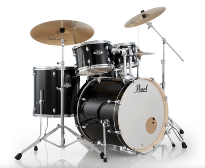 Pearl Export 5-Piece Drum Set With Sabian Cymbals - 22" Bass Drum JET BLACK